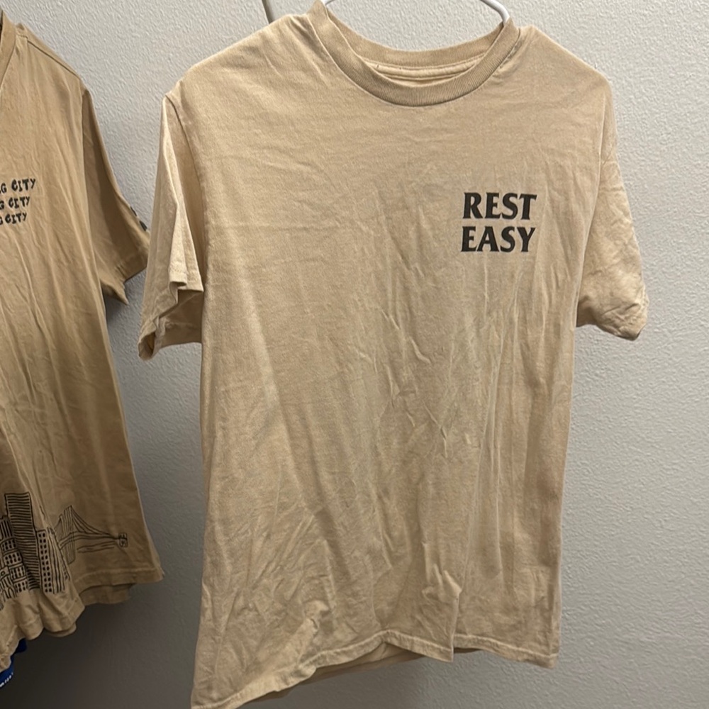 Tan Short Sleeve Tee with Crew Neck